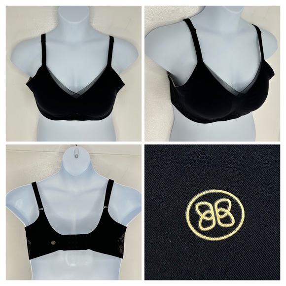Honeylove CrossOver Lace Bra Black Size Large 36C Equivalent Wireless Contour - Picture 1 of 10